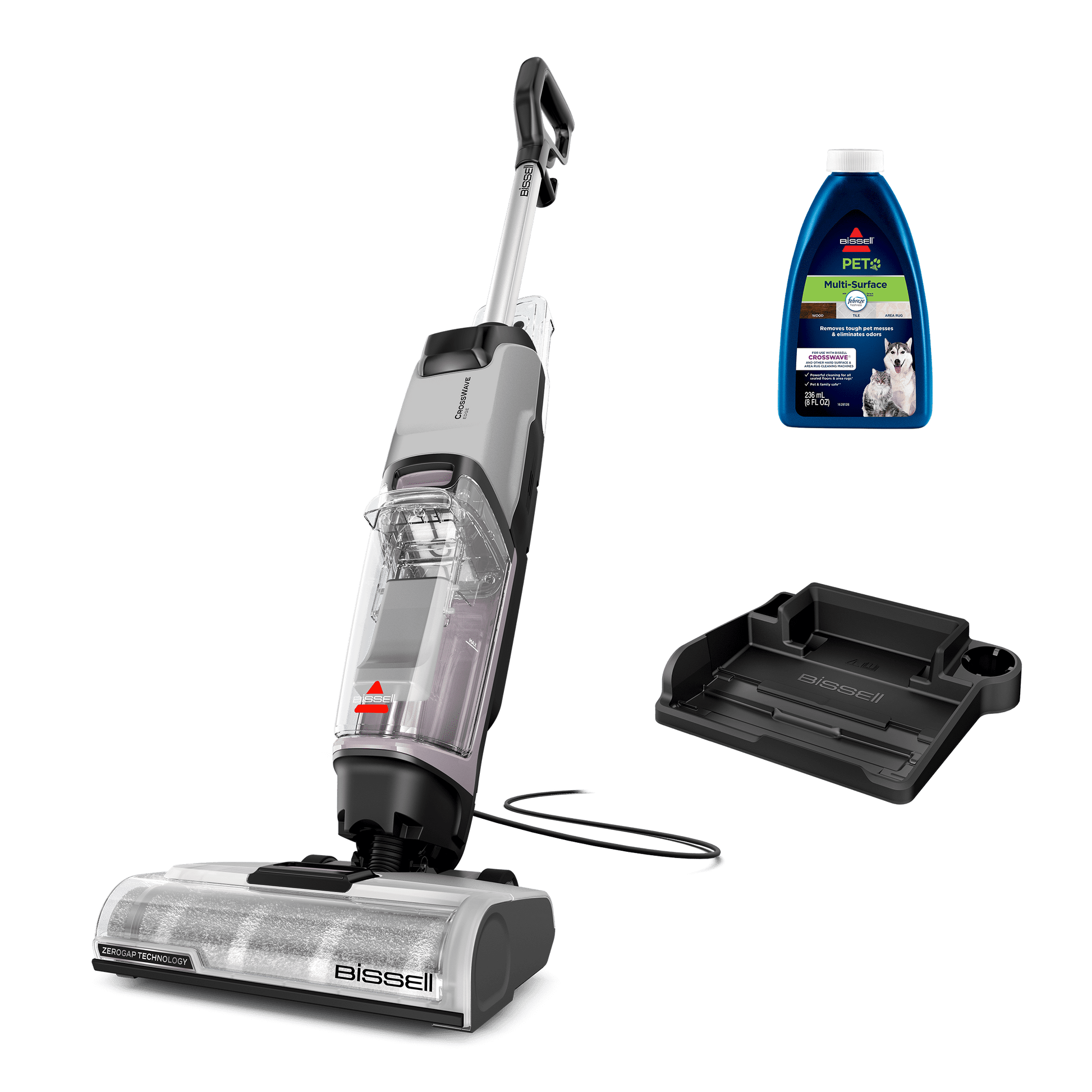BISSELL CrossWave Edge, Corded, Multi Surface Hard Floor Cleaner Wet Dry Vacuum with Zero-Gap Edge Cleaning Technology, Self Cleaning Cycle, Pet Multi-Surface + Febreze Trial Formula, 4157