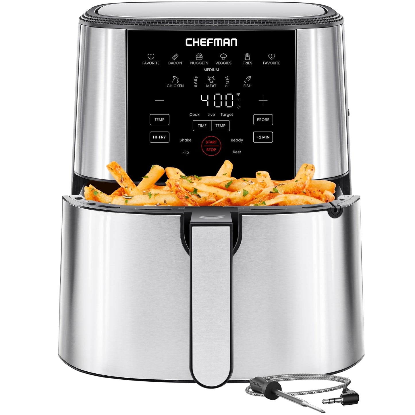 Chefman ExacTemp 5 Qt. Digital Air Fryer with Temperature Probe - Stainless Steel