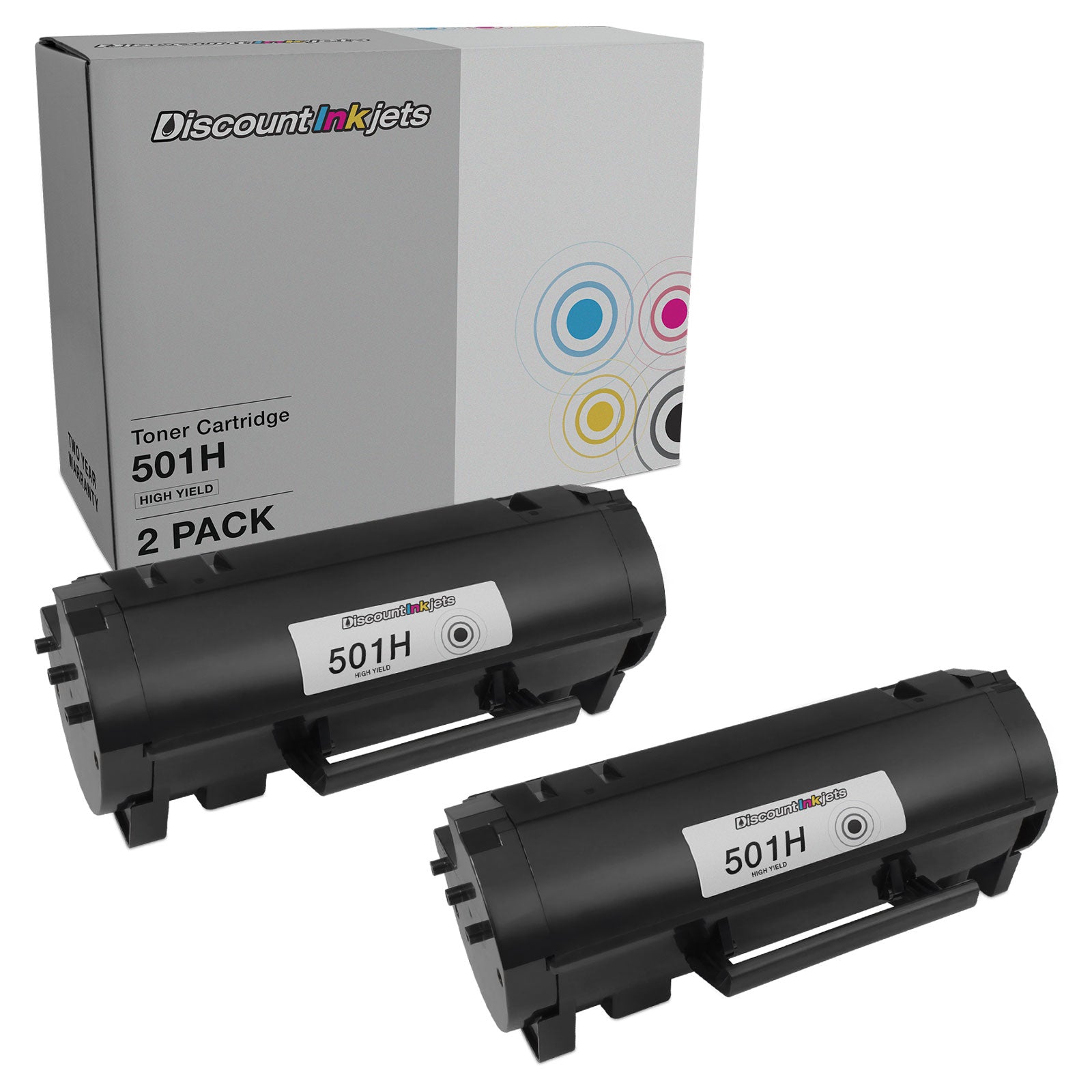 DI Toner Cartridges for Lexmark 501H 50F1H00 High Yield (Black,2-Pack) Compatible with the following Lexmark MS Printers: MS310d, MS310dn, MS312dn, MS315dn, MS410d, MS410dn, MS415dn