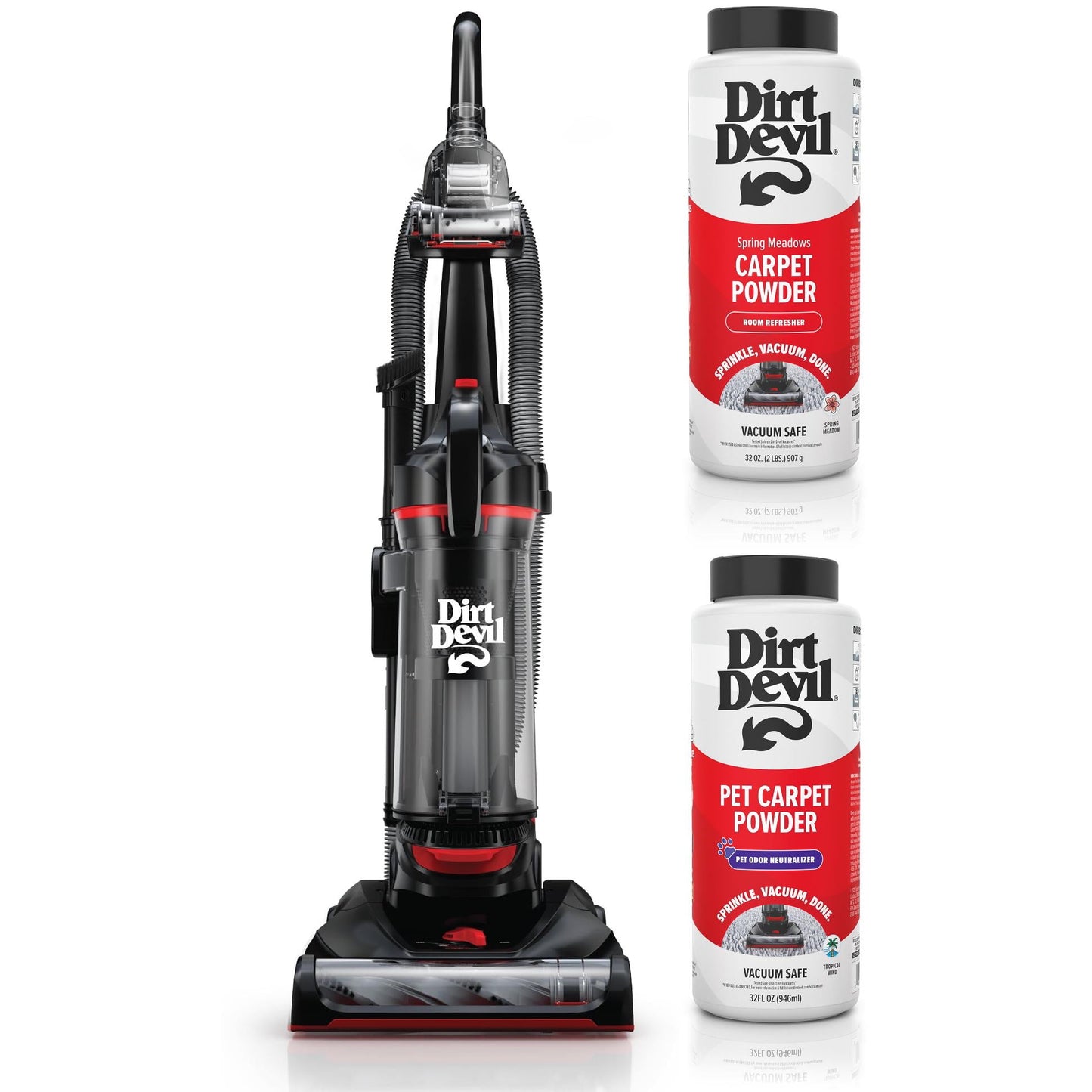 Dirt Devil Upright Vacuum, Multi-Surface Total Pet, Pet Friendly & Dirt Devil Fresh & Pet Room Refresher Carpet Powder, 32oz