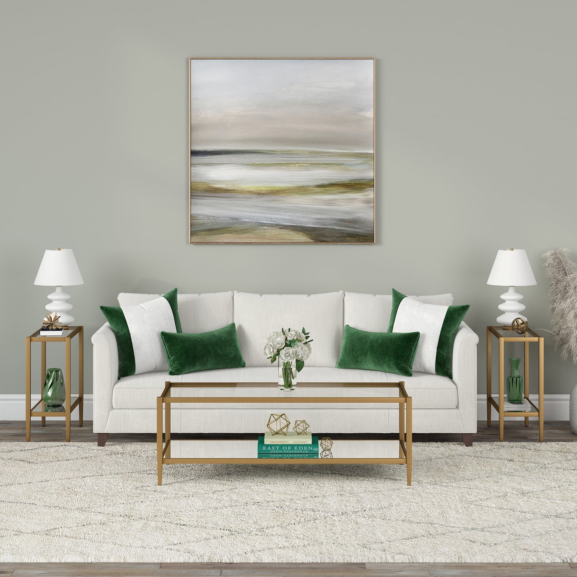 Evelyn&Zoe Rectangular Metal and Glass Side Table, Glass