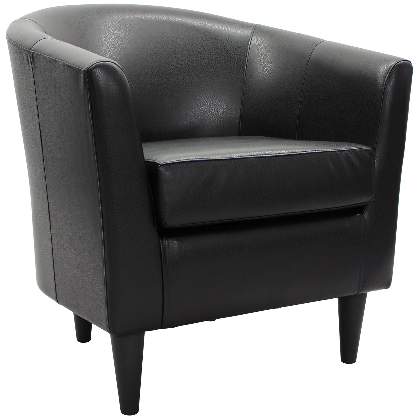 Fox Hill Trading Marlee Faux Leather Club Chair, Black