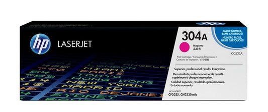 HP 304A Magenta Original LaserJet Toner Cartridge, ~2,800 pages, CC533A