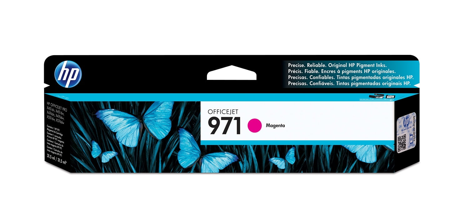 HP 971 Magenta Original Ink Cartridge, ~2,500 pages, CN623AM