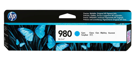 HP 980 Cyan Original Ink Cartridge, ~6,600 pages, D8J07A