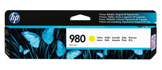HP 980 Yellow Original Ink Cartridge, ~6,600 pages, D8J09A