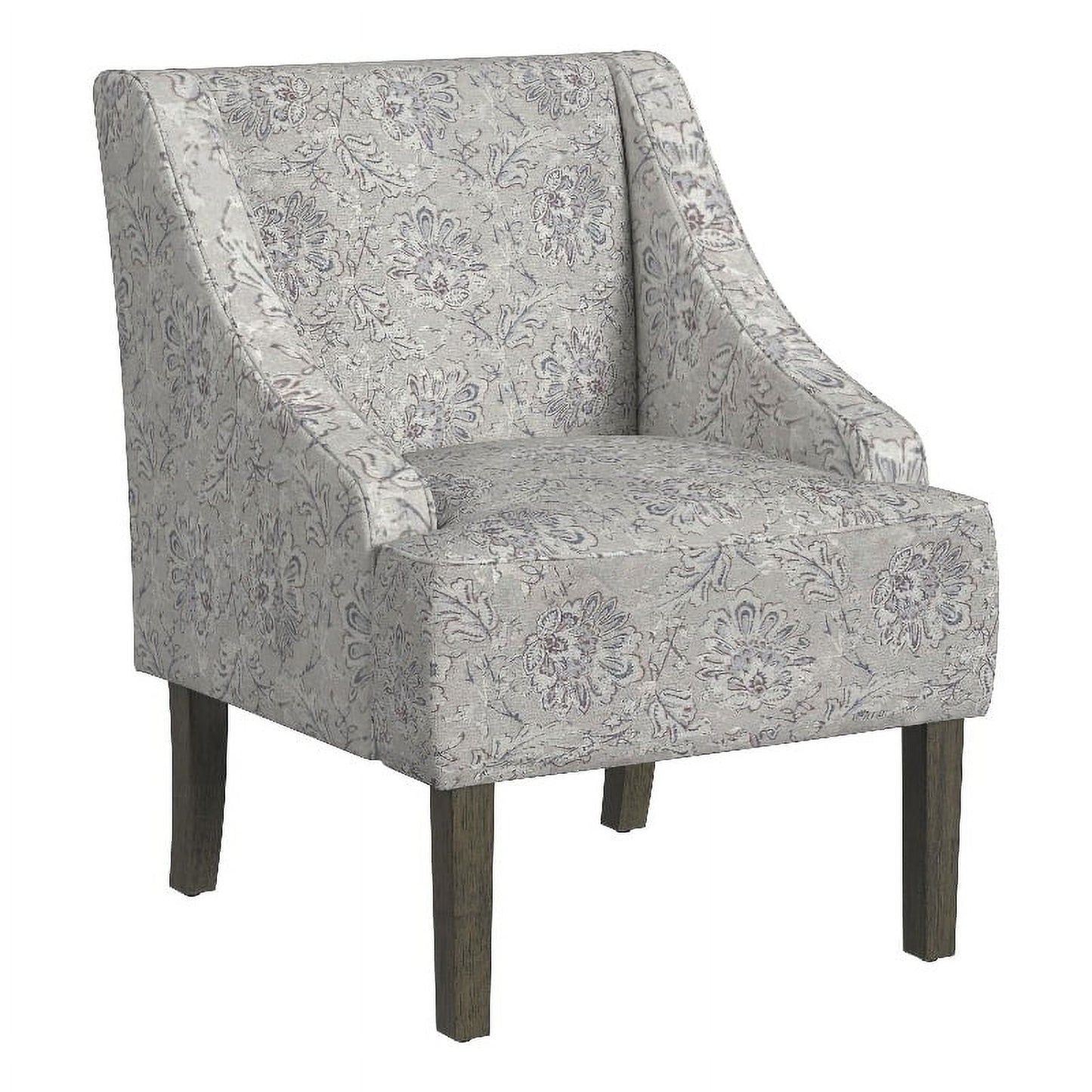 HomePop Classic Swoop Arm Accent Chair, Linen Artistic Floral Print