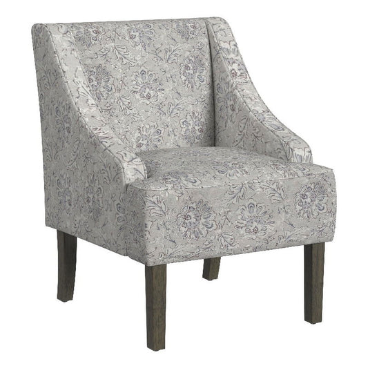 HomePop Classic Swoop Arm Accent Chair, Linen Artistic Floral Print