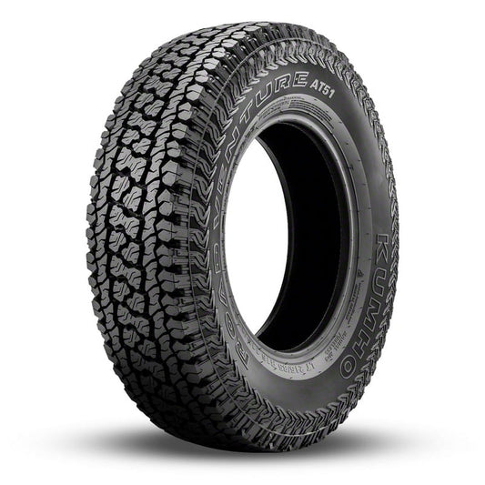 Kumho Road Venture AT51 All Terrain P275/65R18 114T Light Truck Tire Fits: 2019-23 Chevrolet Silverado 1500 LT Trail Boss, 2004-14 Ford F-150 FX4