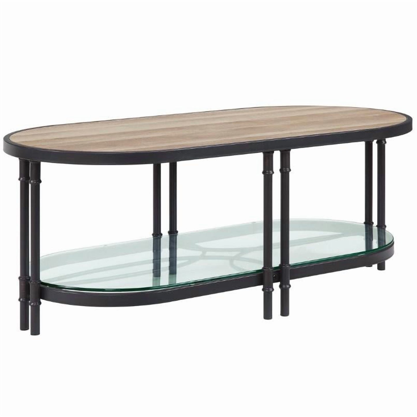 LV00751 - Coffee Table, Oak & Sandy Black Finish - Brantley