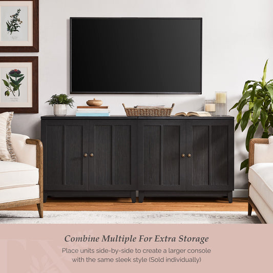 My Texas House Ellison Modular TV Console, Rich Black Finish