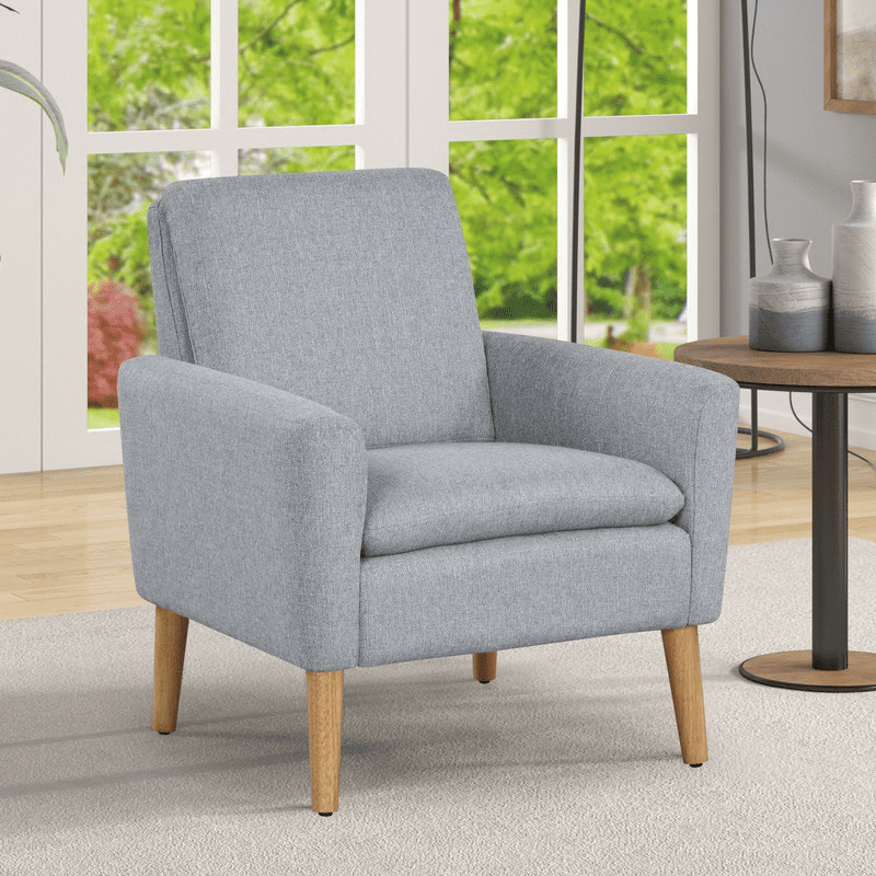 Mainstays Round Arm Accent Chair, Gray Linen