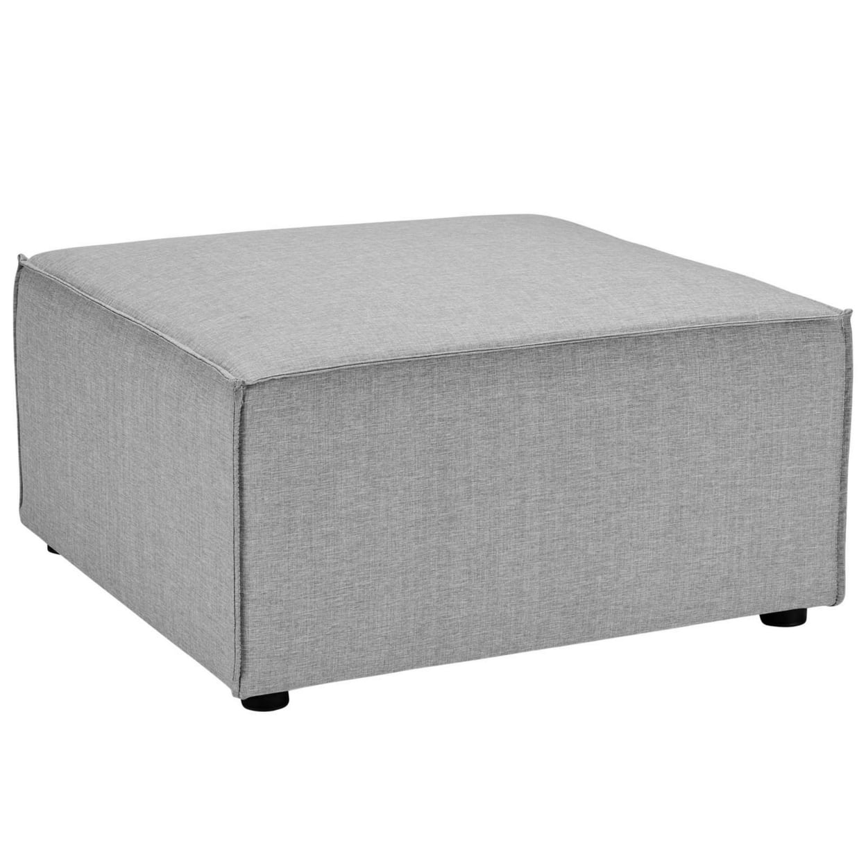 Modway Saybrook Outdoor Patio Upholstered Sectional Sofa Ottoman in Gray