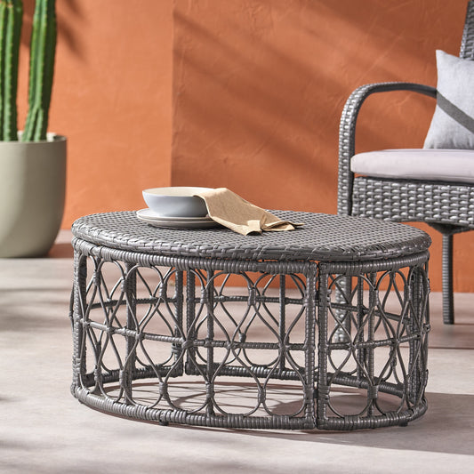 Montserrat Wicker Outdoor Coffee Table, Gray