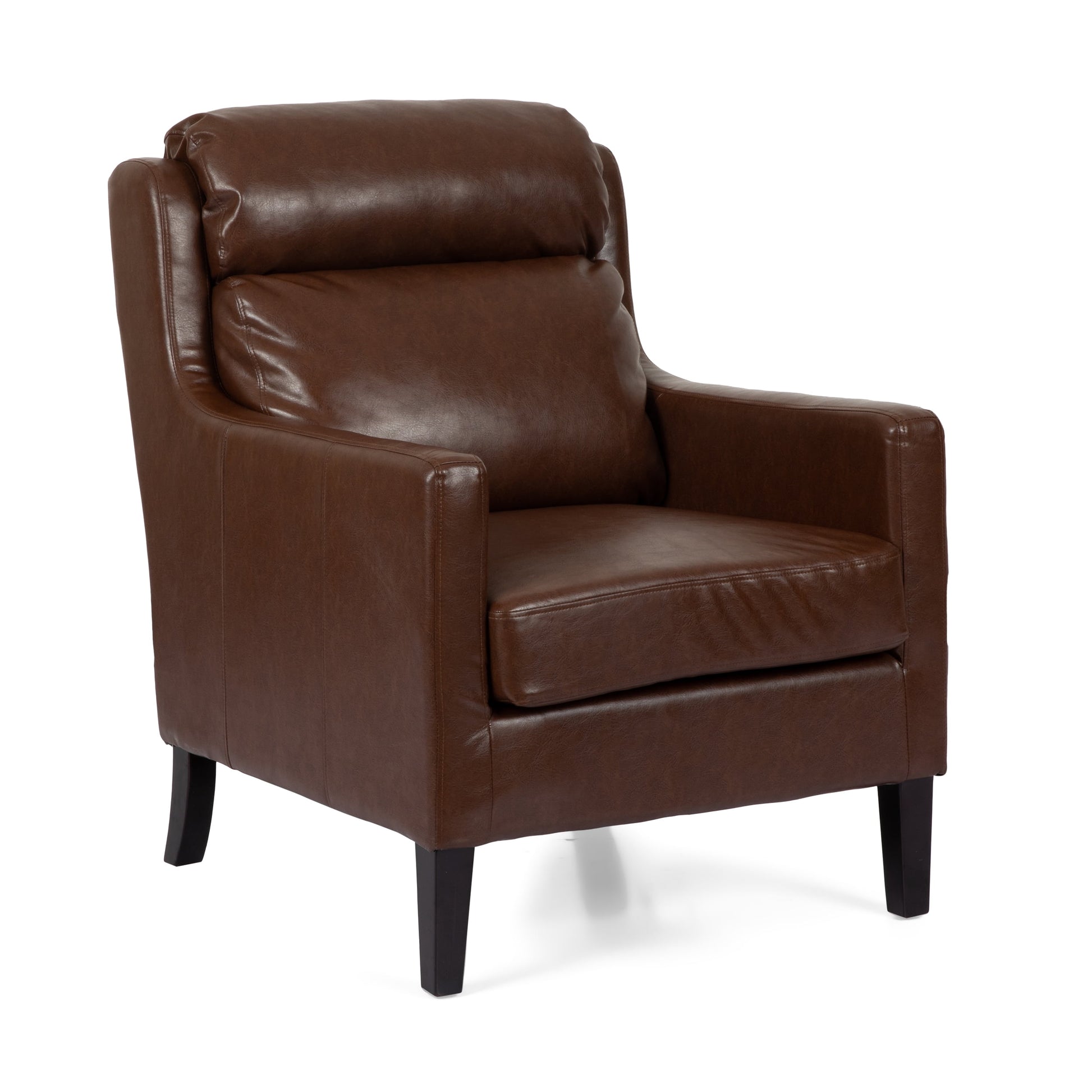 Noble House Adeel Faux Leather Club Chair, Dark Brown