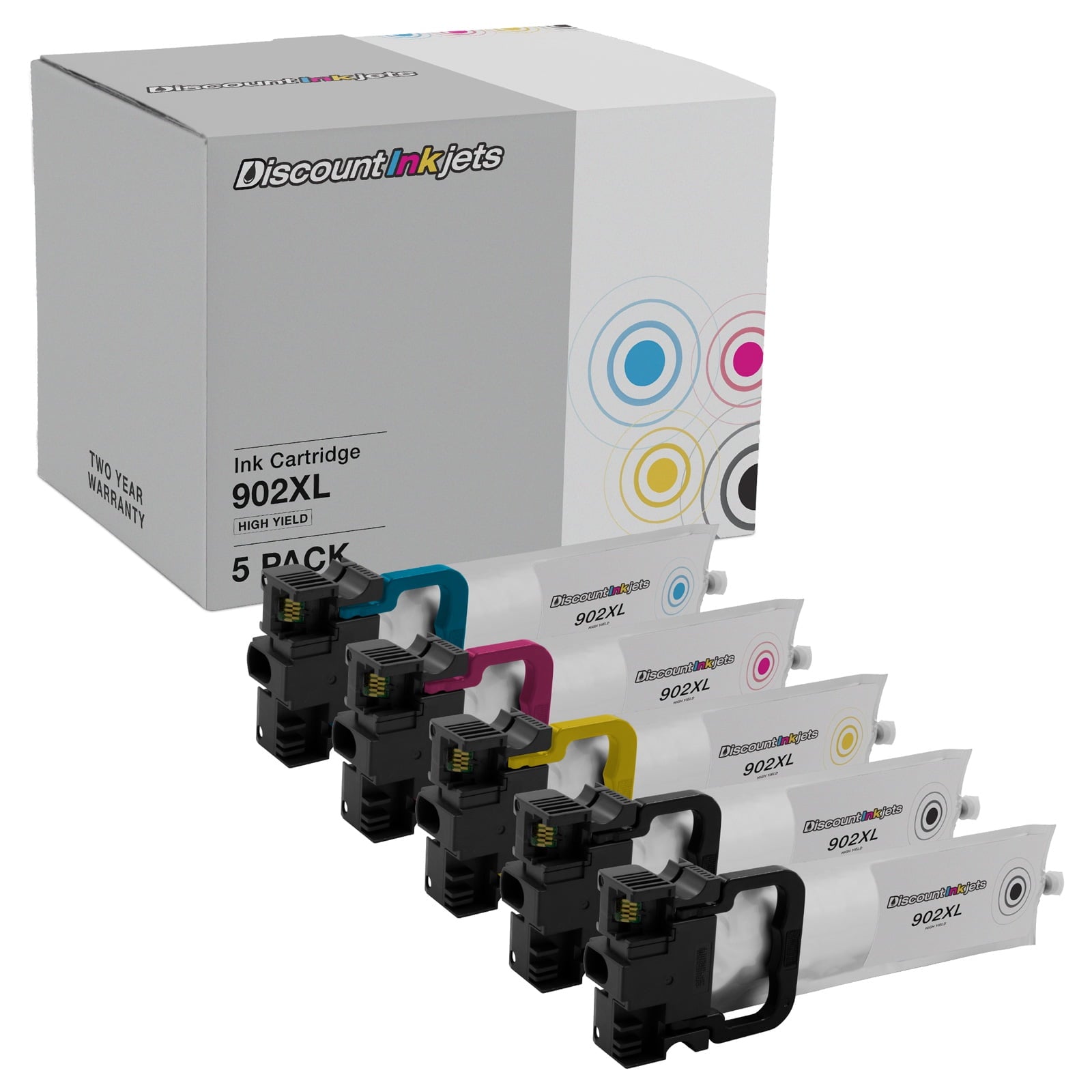 Replacements for Epson 902 XL Ink Cartridges Set of 5, 2 B, 1 each M, C, Y Compatible with Epson WorkForce Pro: WF-C5210, WF-C5290, WF-C5710, WF-C5790, WF-C5790DW