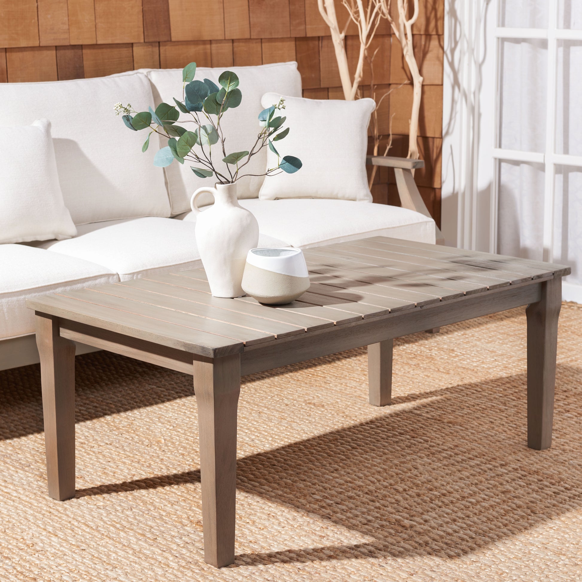 SAFAVIEH Couture Martinique Modern Wood Coffee Table, Light Grey