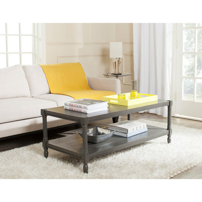 SAFAVIEH Bela Solid Coffee Table with Storage Shelf, White