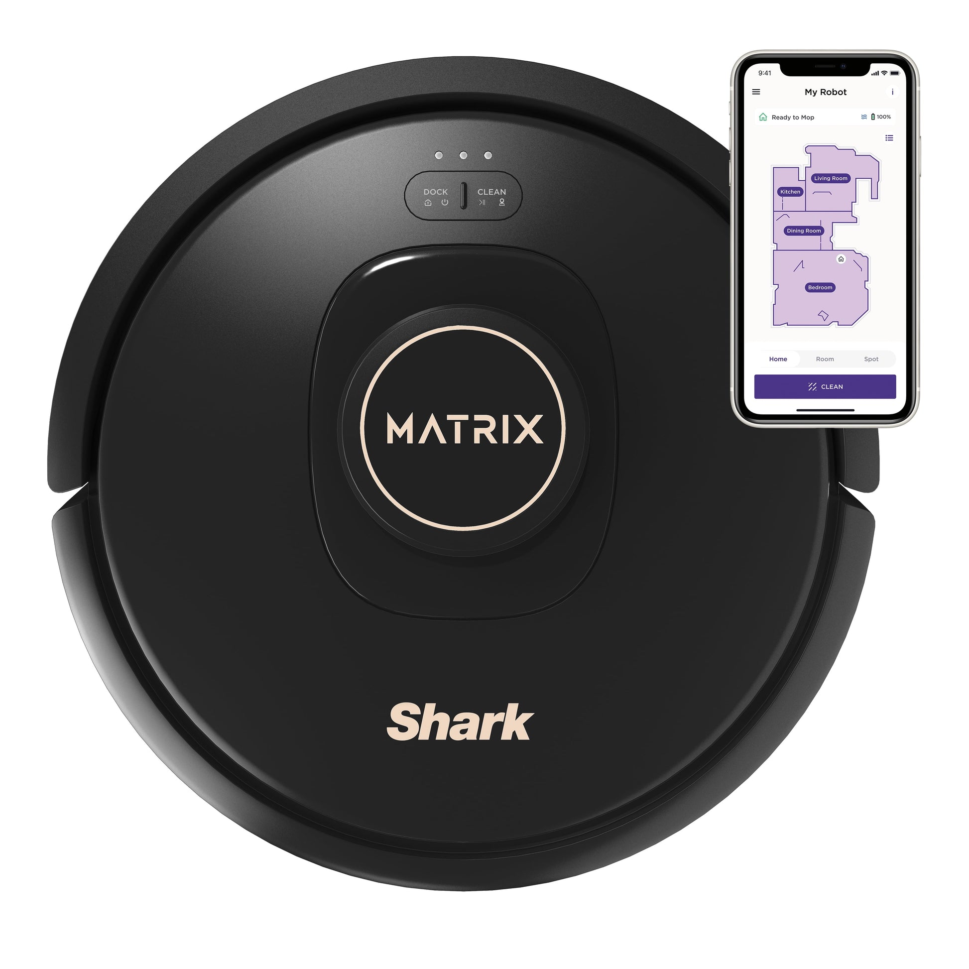 Shark Matrix™ Robot Vacuum, No Spots Missed, Precision Home Mapping, Perfect for Pet Hair, Wi-Fi, AV2310, New