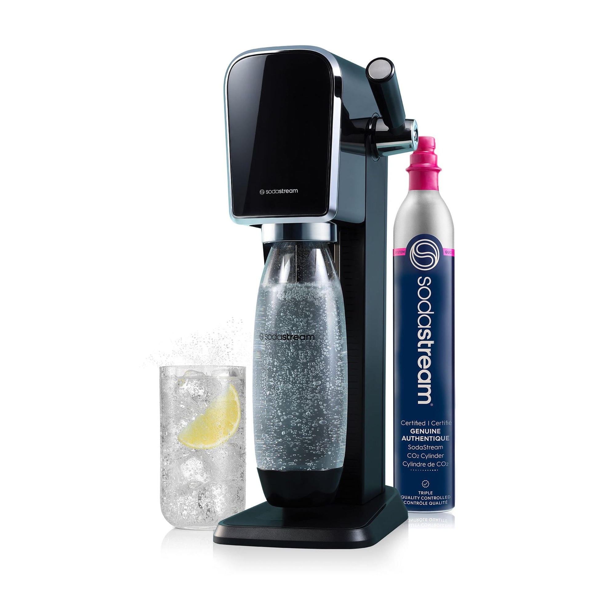 SodaStream Art (Black) Sparkling Water Maker with CO2 and Carbonating Bottle