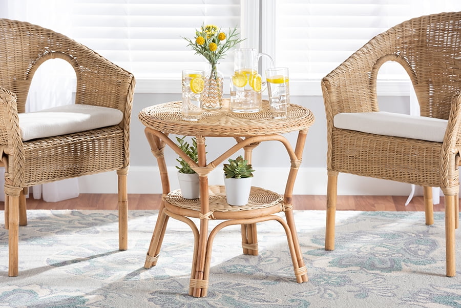 bali & pari Abbey Rattan BOHO Coffee Tables, Natural Brown