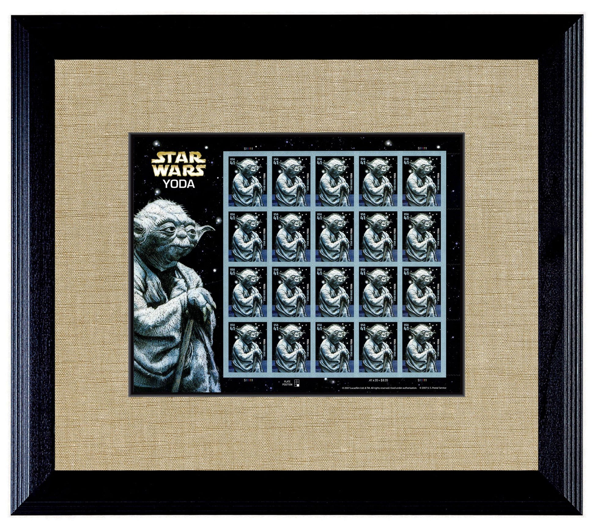 American Coin Treasures Star Wars Yoda U.S. Stamp Sheet Frame