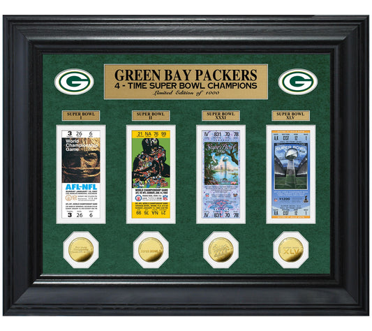 Green Bay Packers 4-Time SB Champs Deluxe Ticket Collection