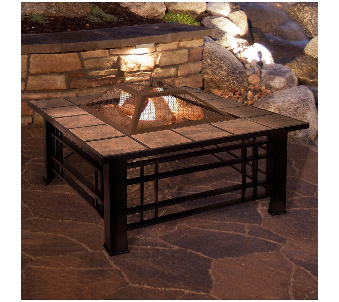32" Square Tile Fire Pit