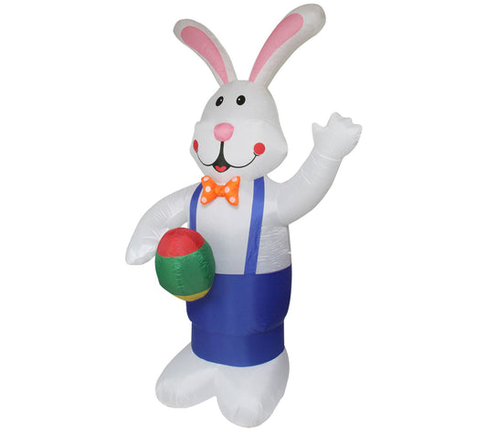 7' Outdoor Inflatable Lighted Standing Easter B unny with Eggs