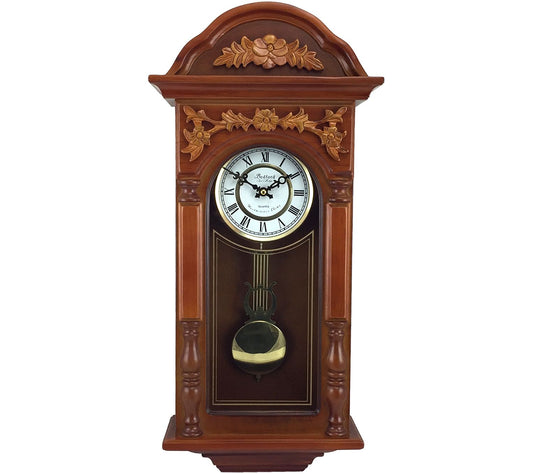 Bedford Clock 27.5" Padauk Oak Finish Chiming Wall Clock
