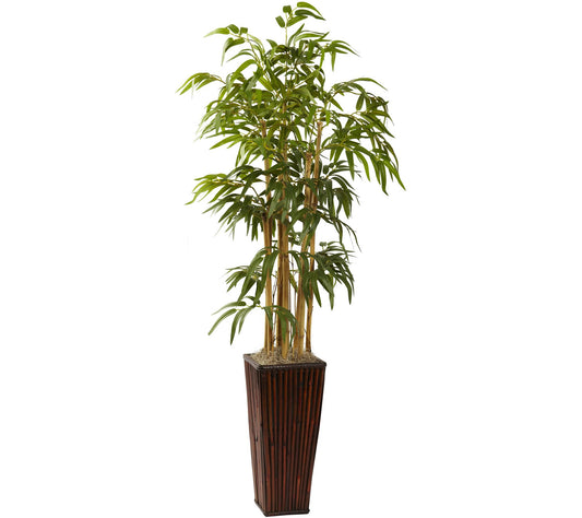 4' Bamboo with Decorative Planter by Nearly Natural