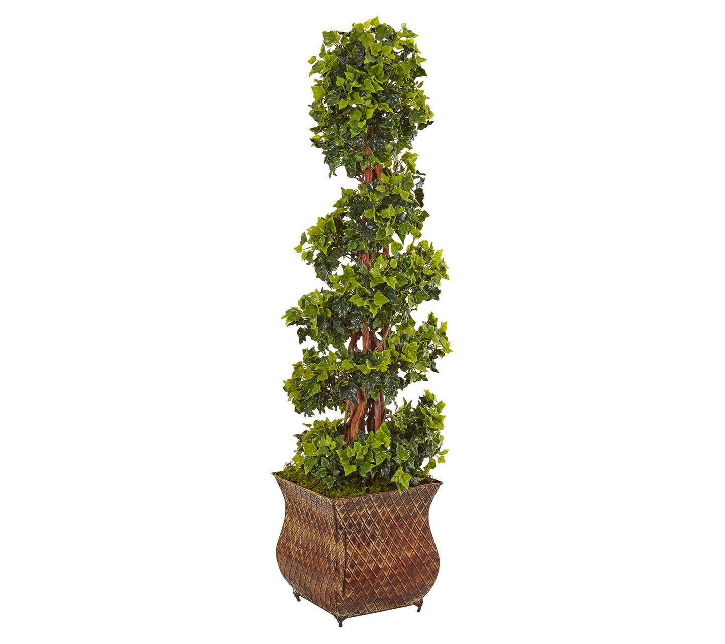 4' English Ivy Spiral Tree in Planter by NearlyNatural