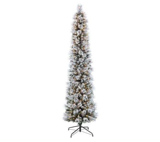 9' Flocked Patagonia Pine Artificial Tree 450 Clear Lights