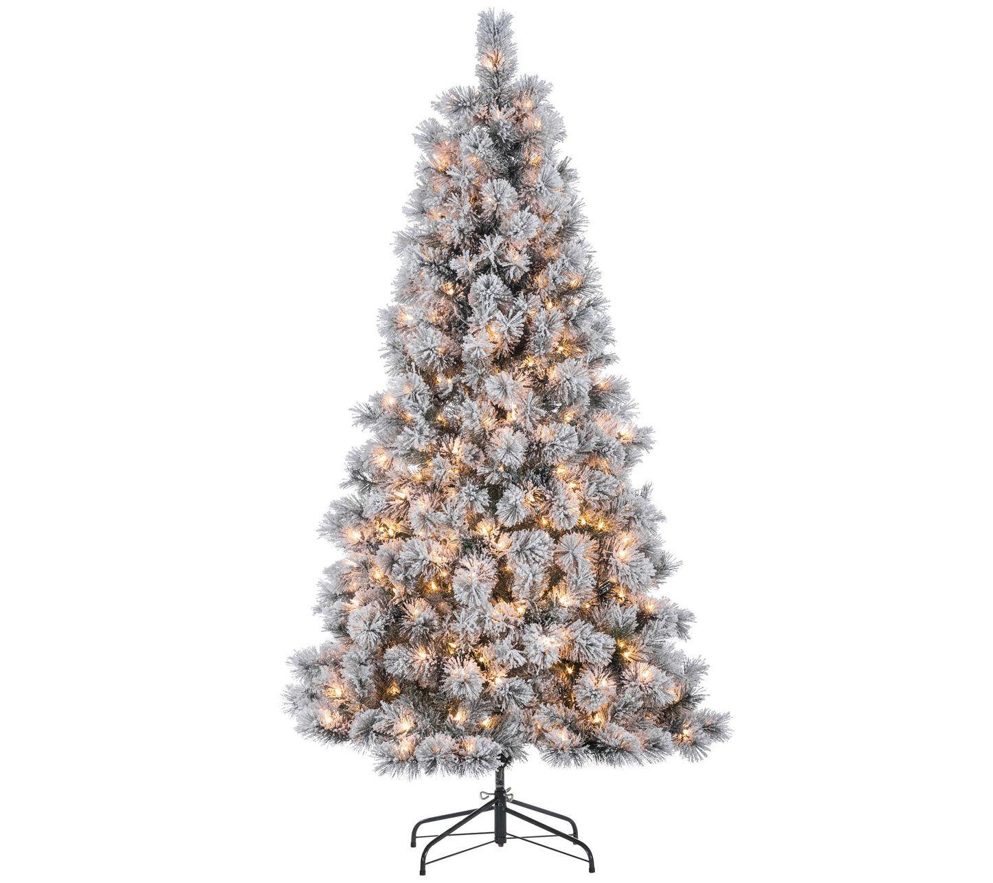 6.5' Flocked Pre-Lit Hard Mixed-Needle Boise Pine