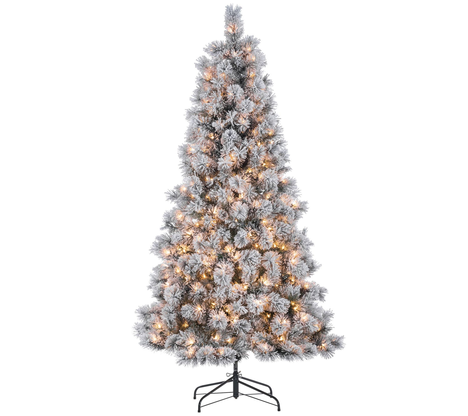 6.5' Flocked Pre-Lit Hard Mixed-Needle Boise Pine