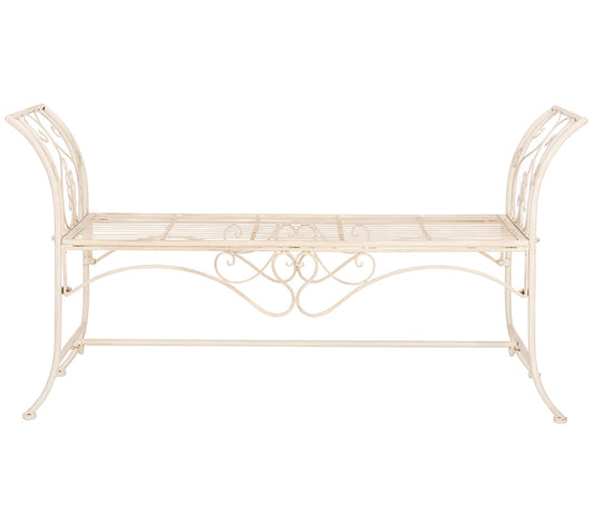Adina Wrought Iron Outdoor Garden Bench by Safavieh