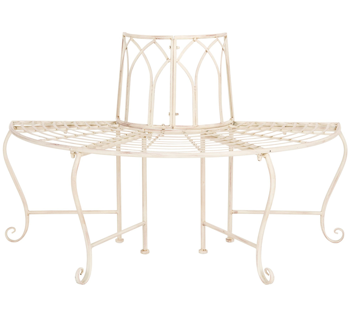 Abia Wrought Iron 50" Outdoor Tree Bench by Safavieh