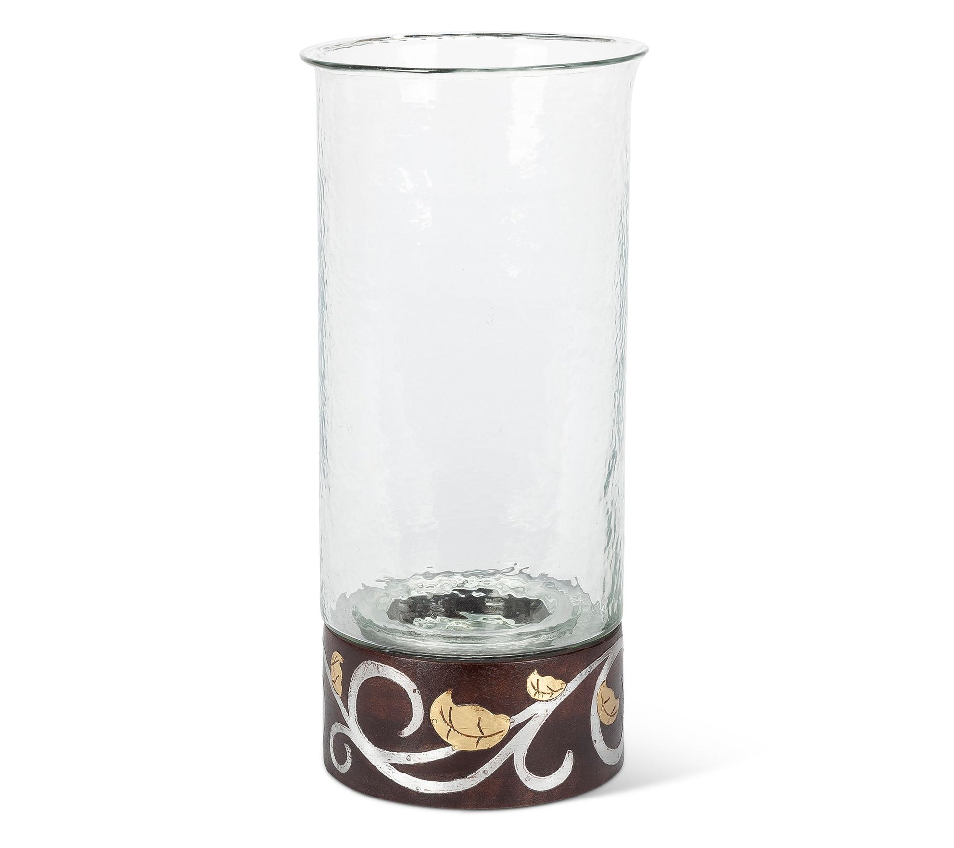 16" Mango Wood Inlay Candleholder by Gerson Co.