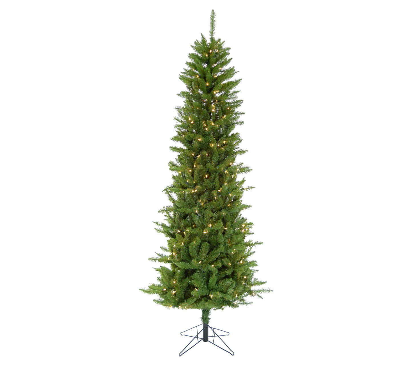 7.5' Prelit Winter Wonderland Slim Green Christmas Tree