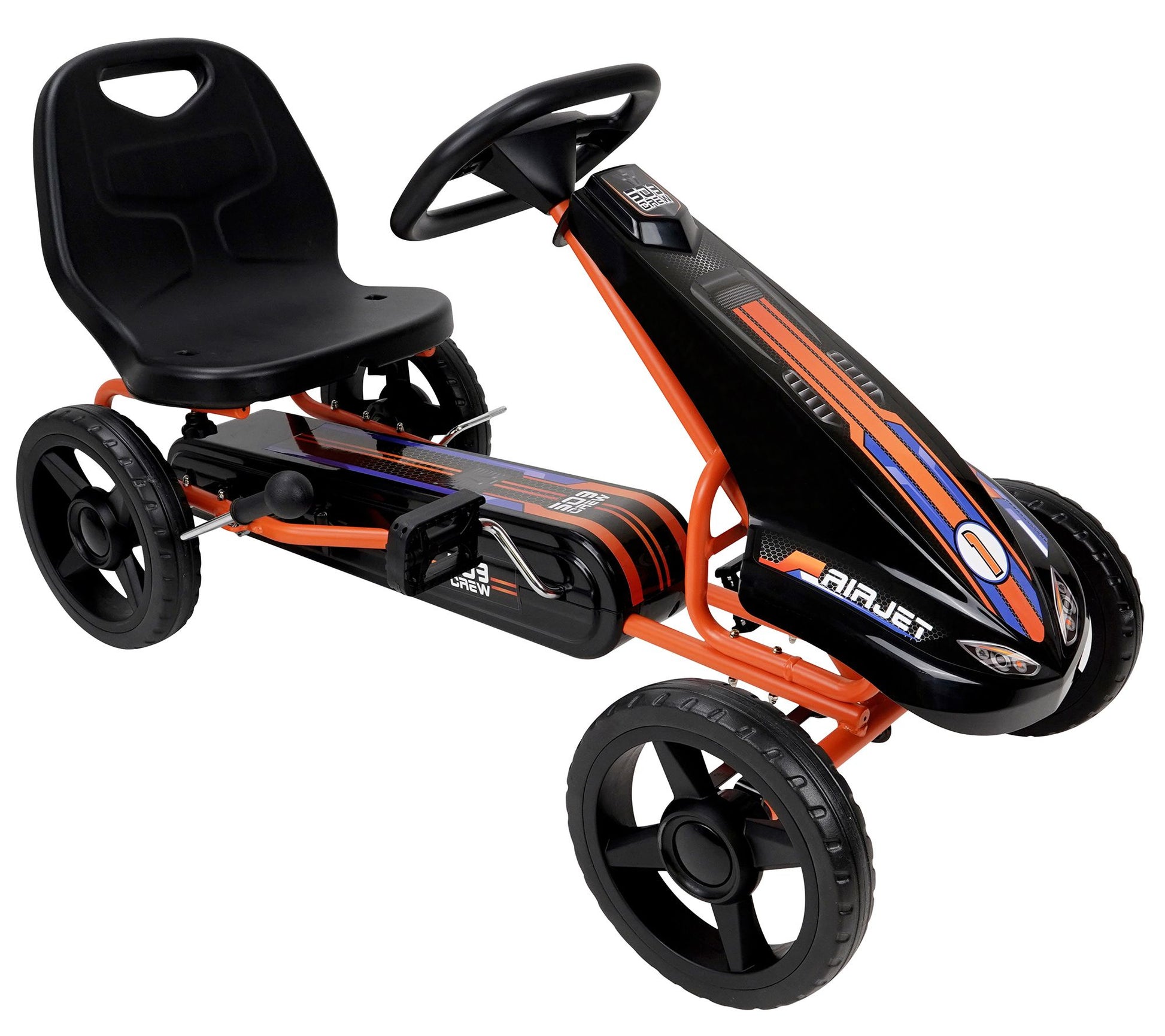 509 Crew Air Jet Pedal Go Kart in Orange with Sporty Graphics