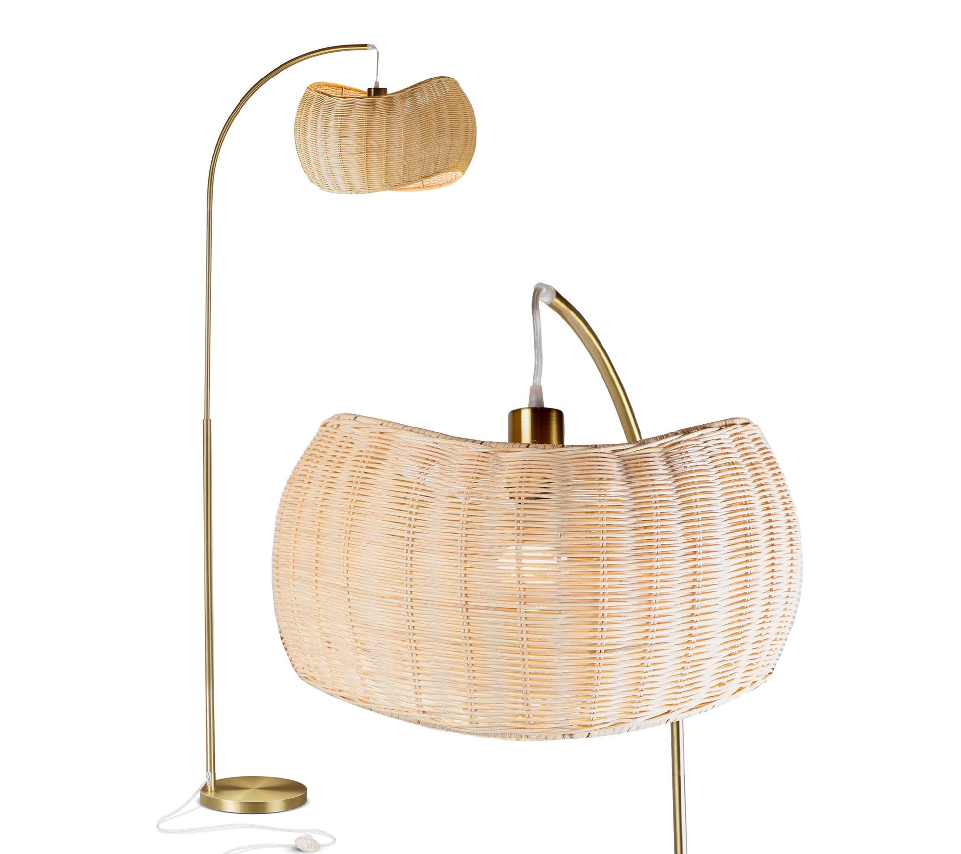 Brightech Wave 81" Antiqued Brass LED Pendant Floor Lamp