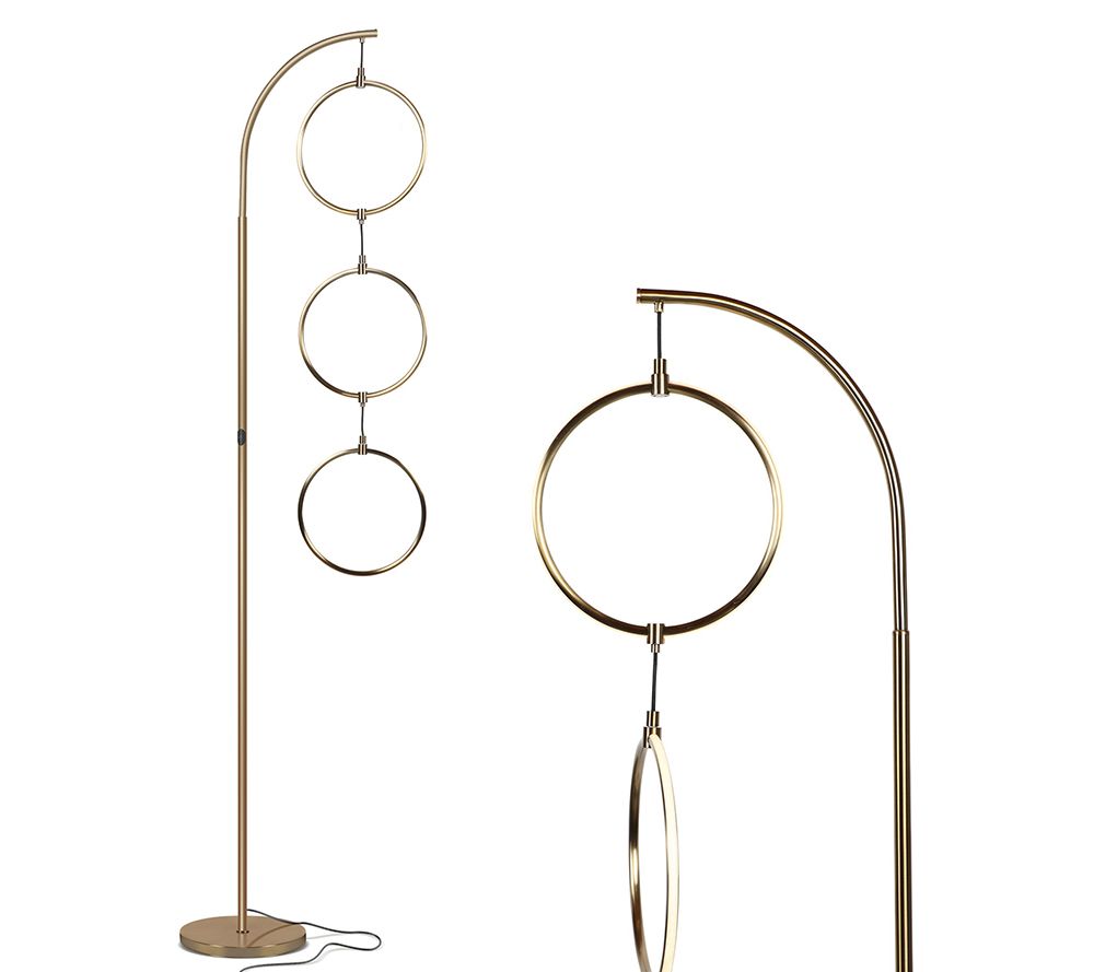 Brightech Nova 74"H Antiqued Brass LED Floor Lamp