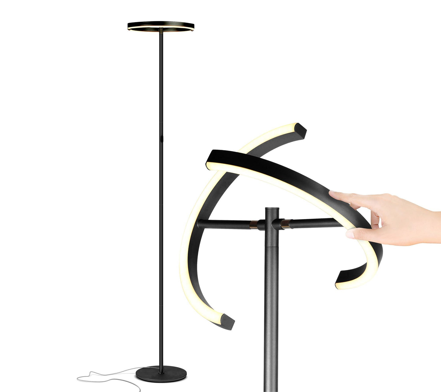 Brightech Halo Split 72 in. LED Torchiere FloorLamp