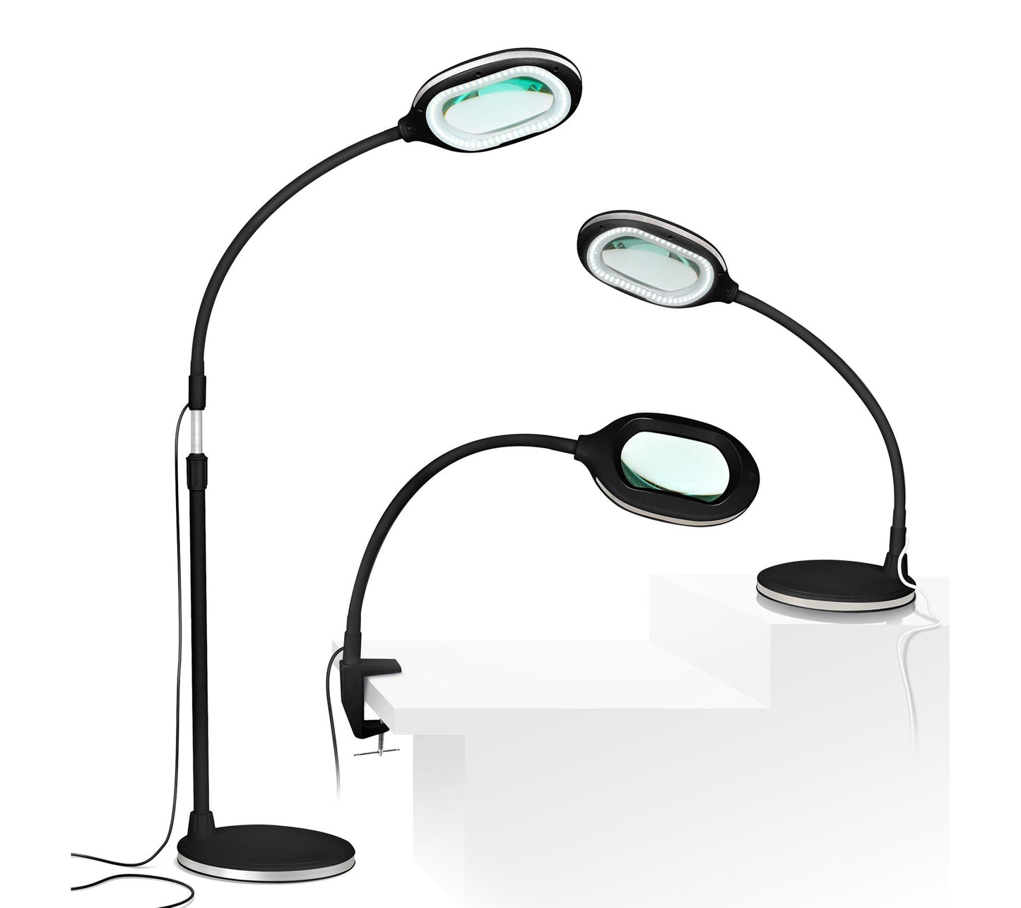 Brightech Lightview 3-in-1 LED Magnifier Floord Desk Lamp