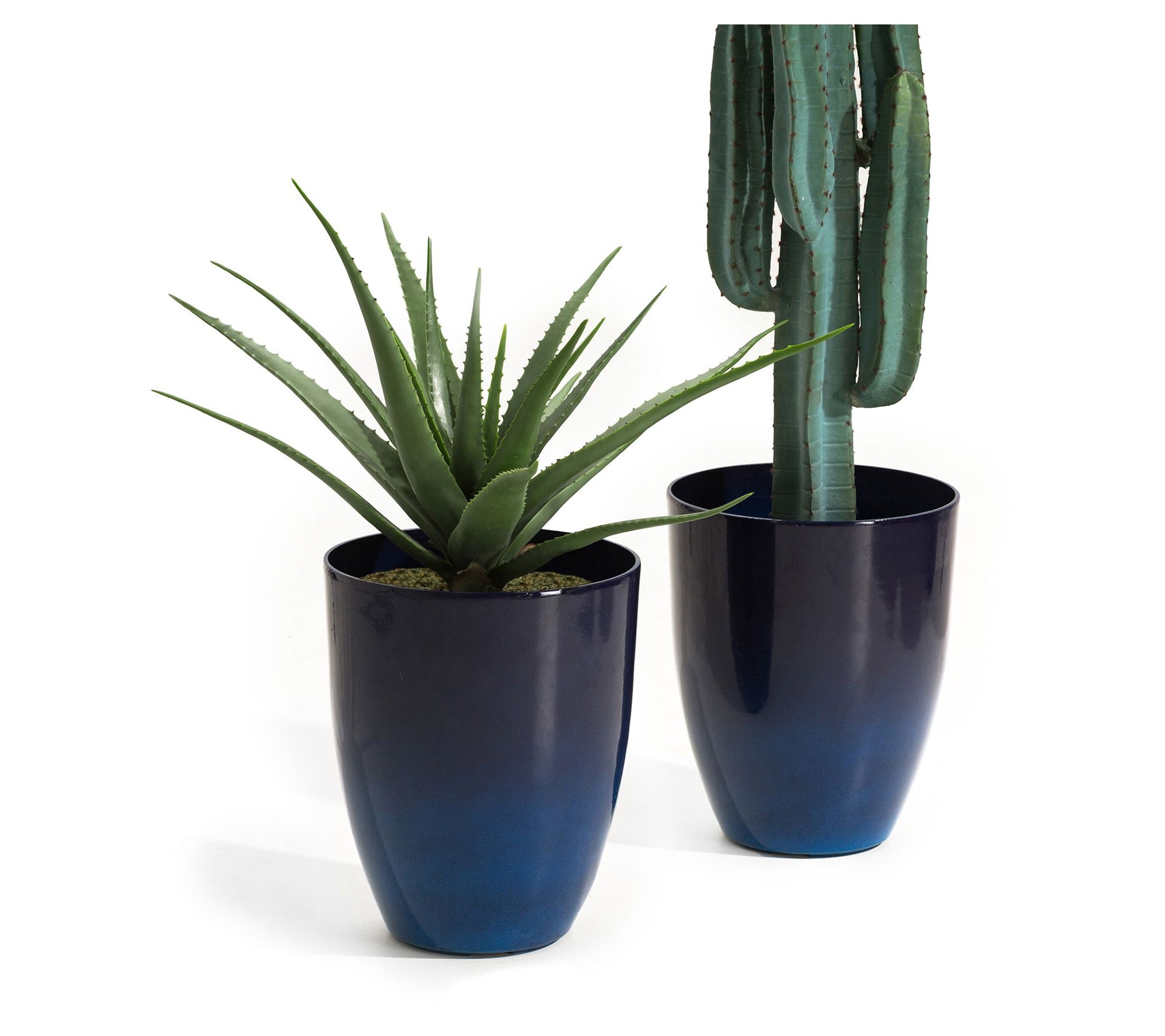 Glitzhome Oversized Faux Ceramic Tall Bowl Pot Planters S/2