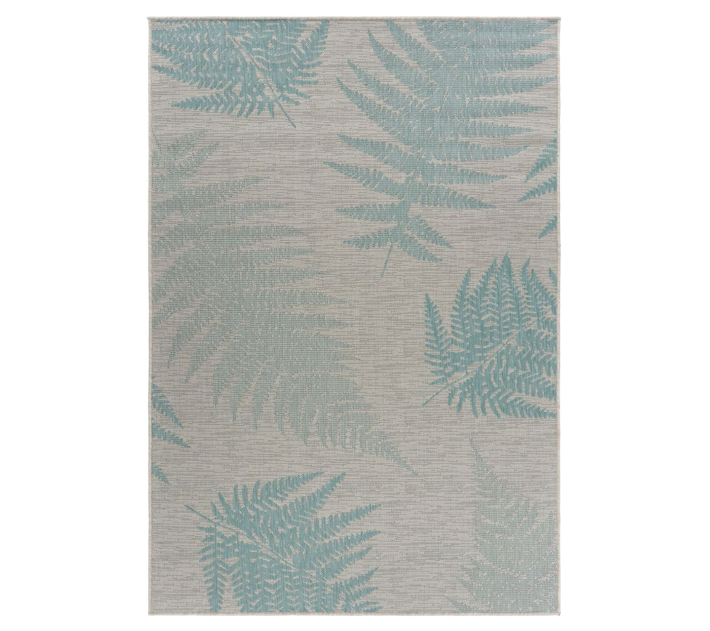 Homeroots 63"x87"  Fern Leaves Indoor Outdoor Area Rug