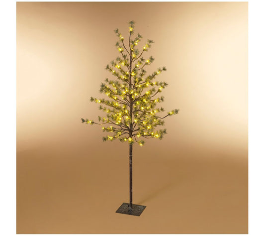 5'H Electric Icy Pine Tree with 96 Lights by Gerson Co