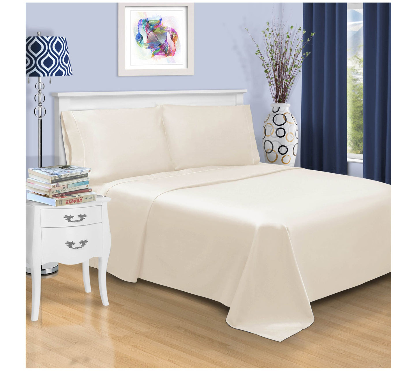 Superior Solid 1500TC Cotton Marrow Stitch Sheet Set, Cal.Kin