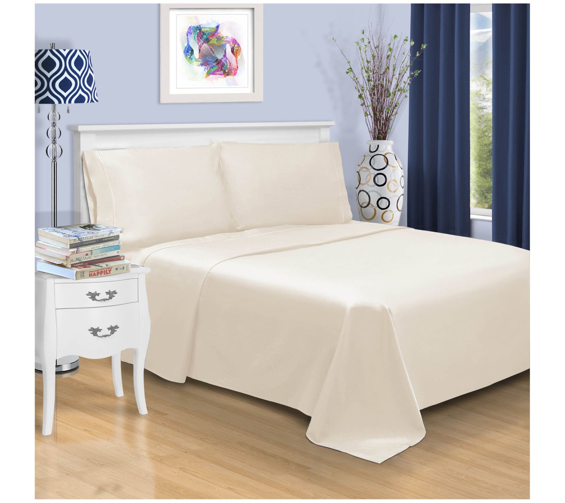 Superior Solid 1500TC Cotton Marrow Stitch Sheet Set, Cal.Kin