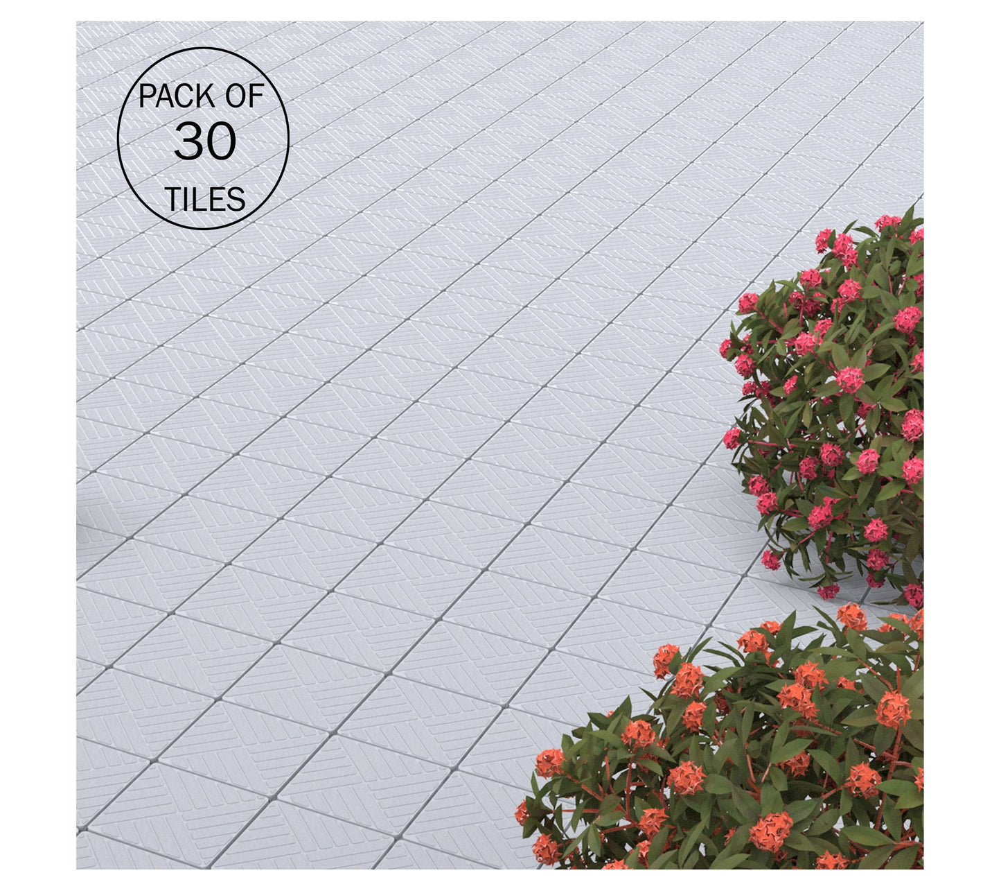 Pure Garden Dec k Tiles 30 Inte rlocking Patio Tiles